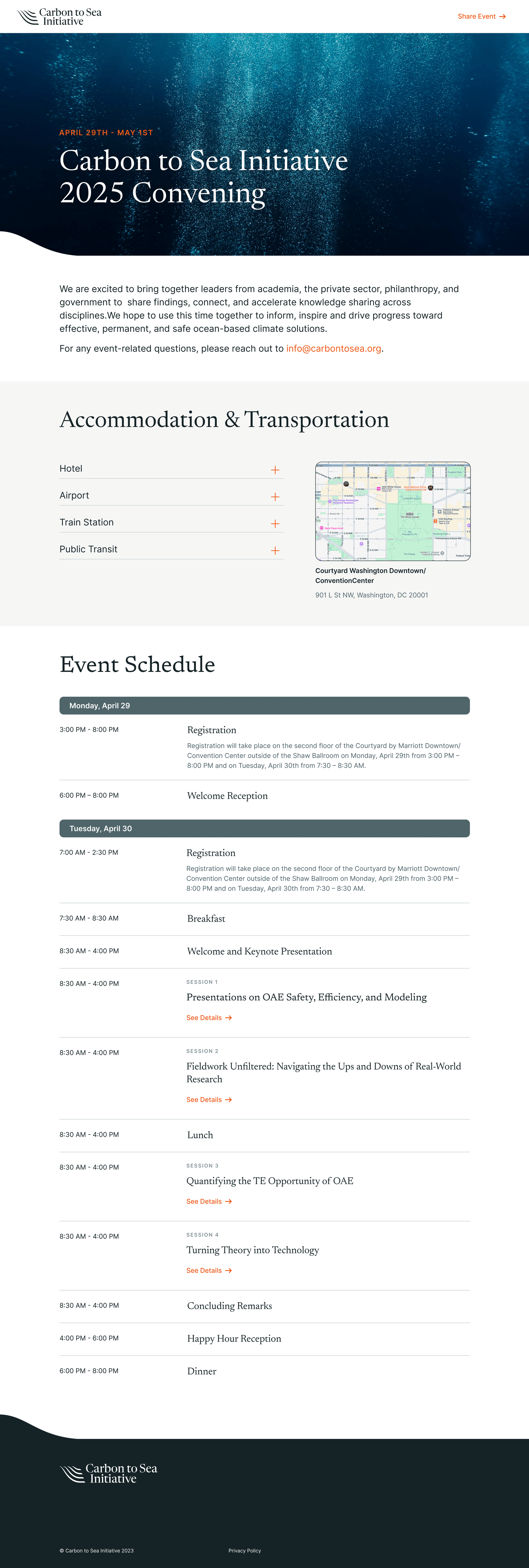 Carbon to sea Initiative website